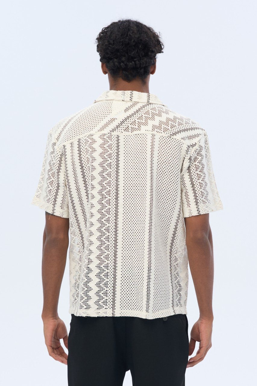 Men’s Crochet Knit Shirt