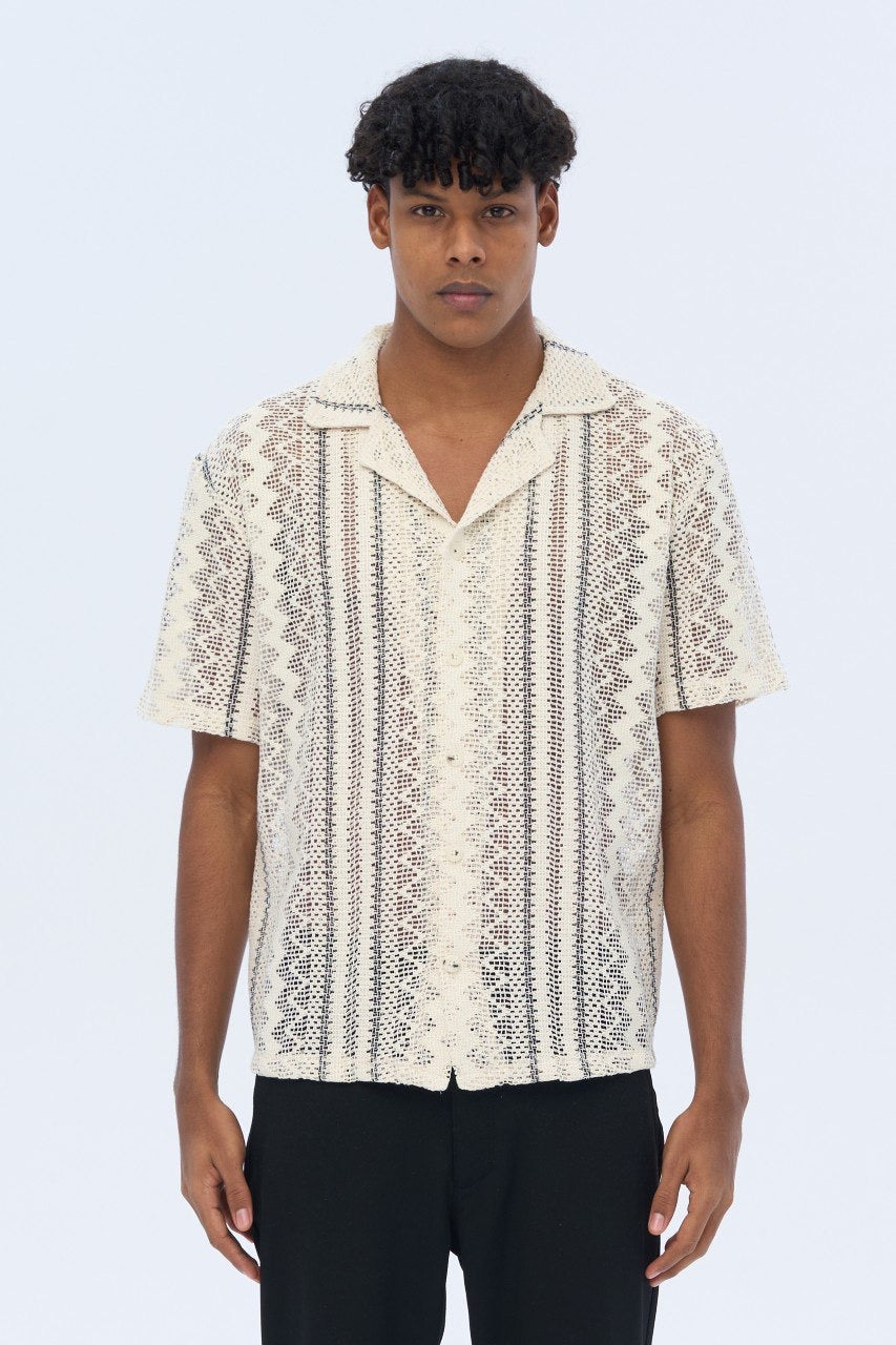 Men’s Crochet Knit Shirt